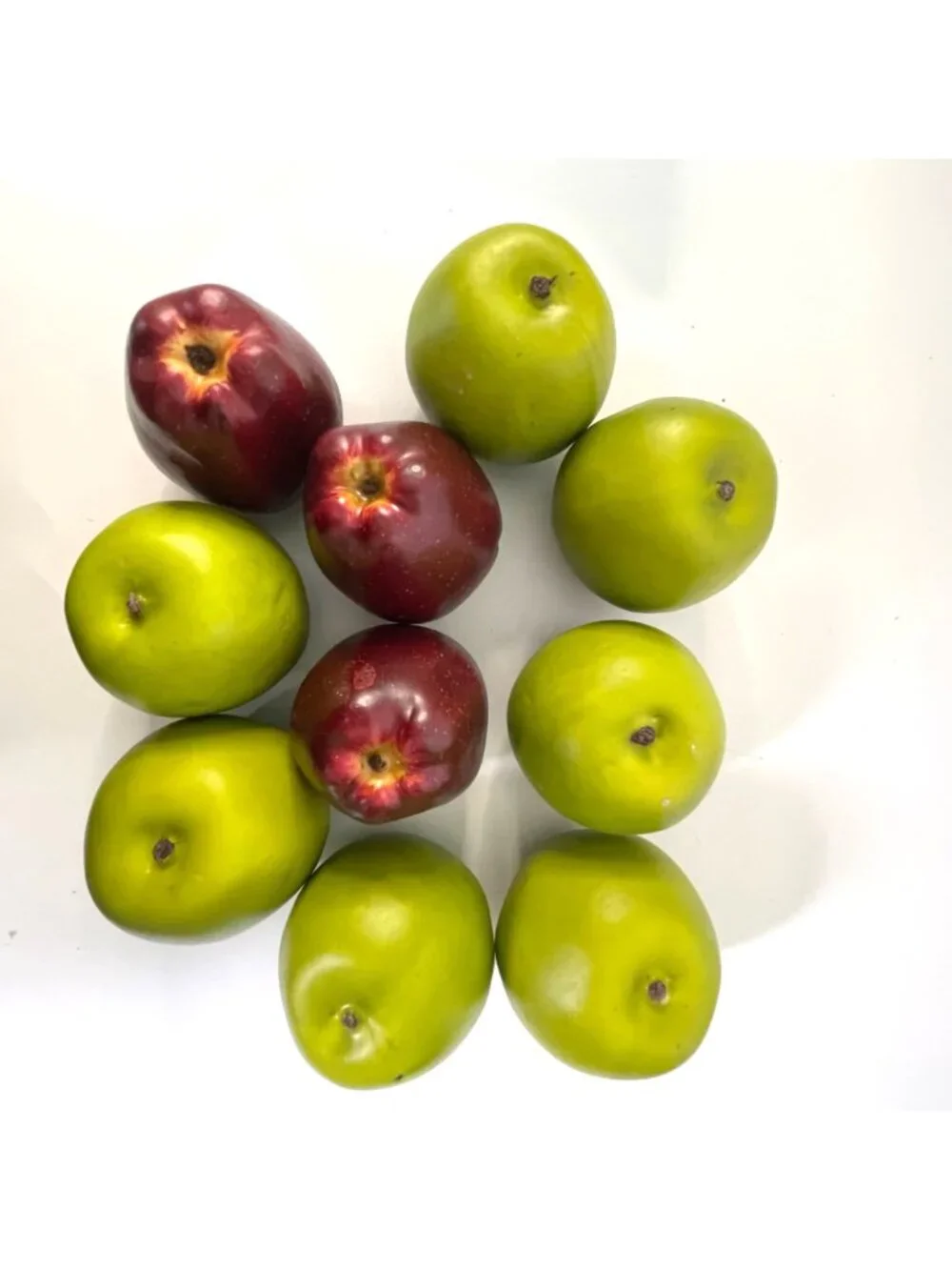 Artificial Faux Fruit Fake Apples Red Green 10 pcs Plastic and Foam 2.5